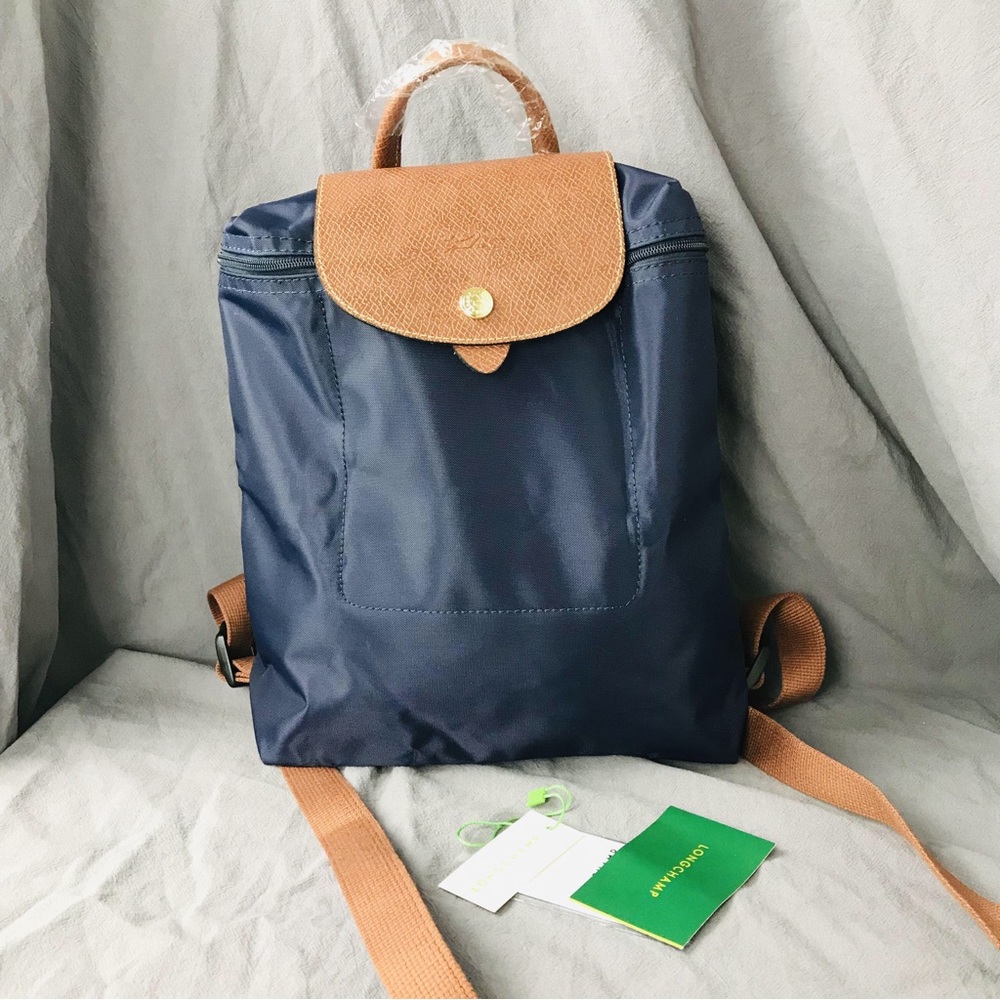 LONGCHAMP Mini Le Pliage Canvas Backpack In Navy Blue